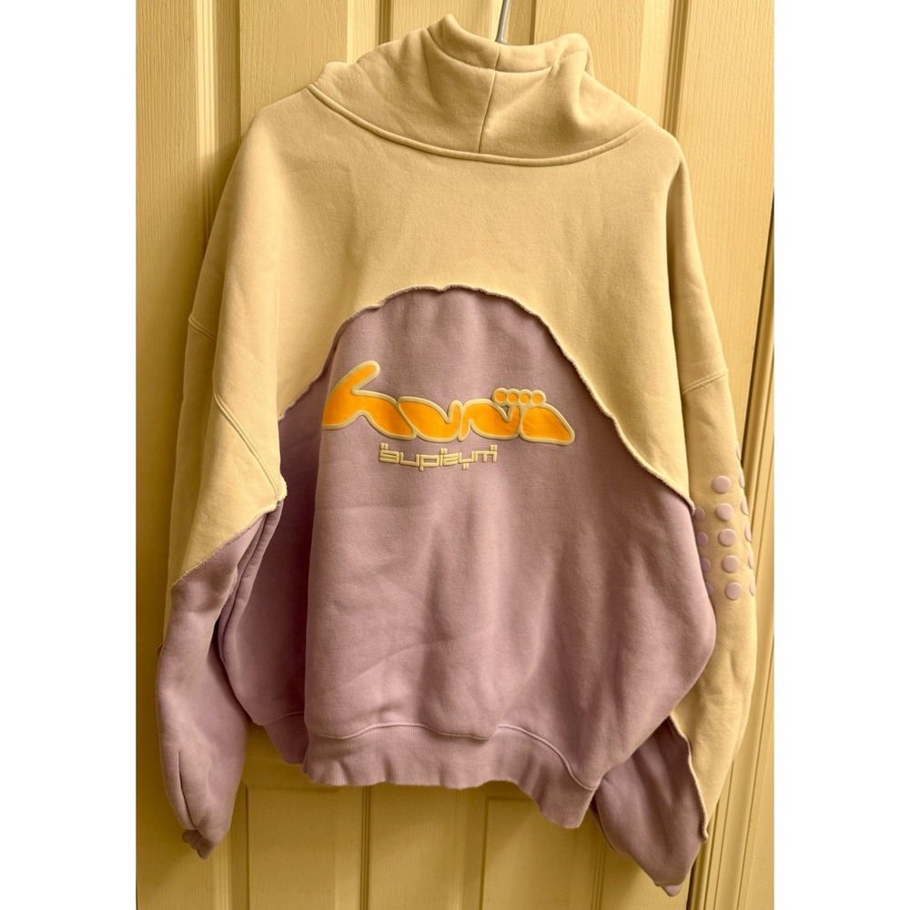HUNi HOODiE BY MONA THOMAS COZY WAVE FLEECE Men's 2XL Purple & Cream NWOT‎